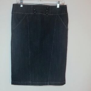 YUVA Knee-Length Denim Pencil Skirt